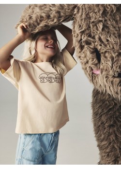 Reserved - T-shirt z haftem Boffie & Poko - beżowy ze sklepu Reserved w kategorii Bluzki dziewczęce - zdjęcie 187610908