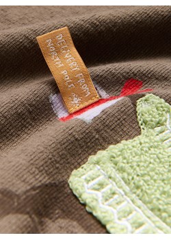 Reserved - Świąteczny longsleeve z nadrukiem - brązowy ze sklepu Reserved w kategorii T-shirty chłopięce - zdjęcie 187610946