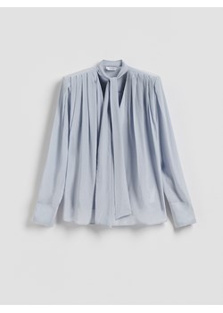 Reserved - Bluzka z wiązaniem - jasnoszary ze sklepu Reserved w kategorii Koszule damskie - zdjęcie 187612369