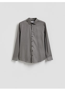 Reserved - Koszula slim fit z drobnym wzorem - szary ze sklepu Reserved w kategorii Koszule męskie - zdjęcie 187612395