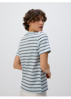 Reserved - T-shirt z bawełny merceryzowanej - jasnoniebieski ze sklepu Reserved w kategorii Bluzki damskie - zdjęcie 187612445