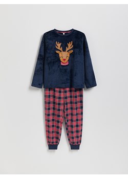 Reserved - Świąteczna piżama z reniferem - granatowy ze sklepu Reserved w kategorii Piżamy dziecięce - zdjęcie 187612729