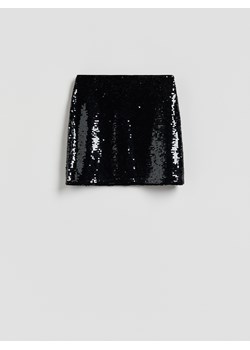Reserved - Cekinowa spódnica mini - czarny ze sklepu Reserved w kategorii Spódnice - zdjęcie 187612735