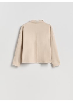 Reserved - Bluzka z przeszyciem - kremowy ze sklepu Reserved w kategorii Bluzki damskie - zdjęcie 187612748