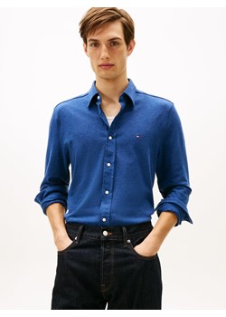 Tommy Hilfiger Męska koszula casual Mężczyźni Regular Fit Bawełna niebieski jednolity ze sklepu vangraaf w kategorii Koszule męskie - zdjęcie 187613967