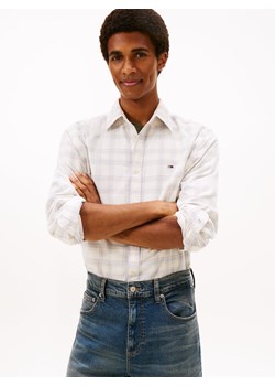 Tommy Jeans Męska koszula casual Mężczyźni Regular Fit Bawełna biały w kratkę ze sklepu vangraaf w kategorii Koszule męskie - zdjęcie 187613968