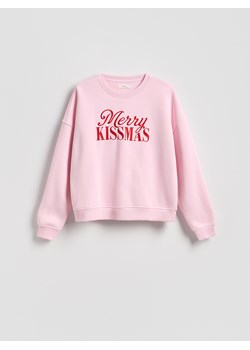Reserved - Bluza z haftowanym napisem - różowy ze sklepu Reserved w kategorii Bluzy damskie - zdjęcie 187614228