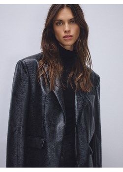 Reserved - Marynarka z imitacji skóry - czarny ze sklepu Reserved w kategorii Marynarki damskie - zdjęcie 187614289