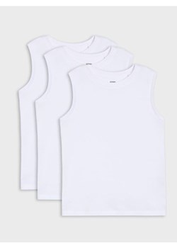 Sinsay - Bawełniana koszulka na ramiączkach 3 pack - biały ze sklepu Sinsay w kategorii T-shirty chłopięce - zdjęcie 187615336