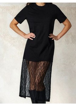 Sinsay - Długa sukienka z koronkowym dołem - czarny ze sklepu Sinsay w kategorii Sukienki - zdjęcie 187615337