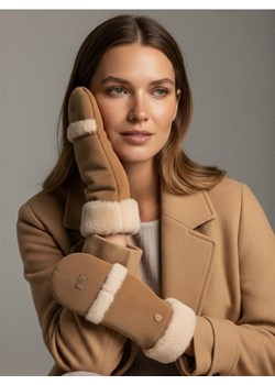 Sinsay - Rękawiczki jednopalczaste ze sztucznym futerkiem - beżowy ze sklepu Sinsay w kategorii Rękawiczki damskie - zdjęcie 187615345