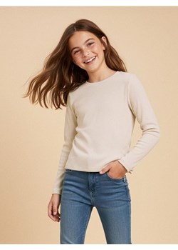 Sinsay - Bluzka z grubej prążkowanej dzianiny - beżowy ze sklepu Sinsay w kategorii Bluzki dziewczęce - zdjęcie 187615376