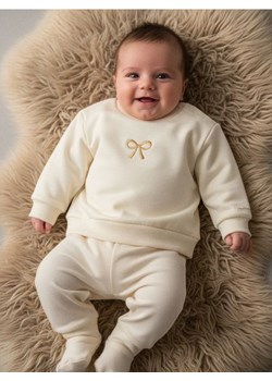 Sinsay - Bawełniana bluza ze ściągaczami - kremowy ze sklepu Sinsay w kategorii Bluzy i swetry - zdjęcie 187615466