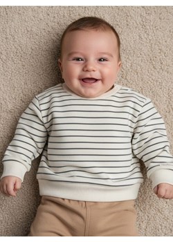 Sinsay - Bawełniana bluza w paski - kremowy ze sklepu Sinsay w kategorii Bluzy i swetry - zdjęcie 187615467