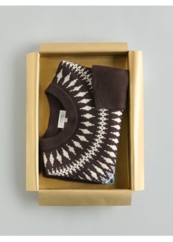 Reserved - Sweter z wełną - ciemnobrązowy ze sklepu Reserved w kategorii Swetry męskie - zdjęcie 187616629