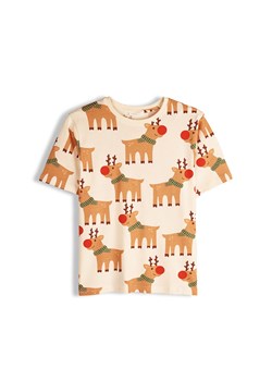 GATE Bawełniana koszulka ze świątecznym nadrukiem 34 ze sklepu gateshop w kategorii Bluzki damskie - zdjęcie 187616846