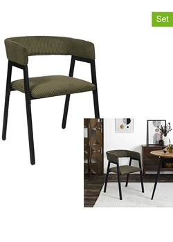 THE HOME DECO FACTORY Fotele (2 szt.) &quot;Scott&quot; w kolorze khaki - 51,5 x 71,5 x 50,5 cm ze sklepu Limango Polska w kategorii Pufy i siedziska - zdjęcie 187617436