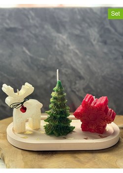 ABERTO DESIGN 4-częściowy zestaw w kolorze kremowo-zielono-czerwonym ze sklepu Limango Polska w kategorii Świece i dyfuzory - zdjęcie 187617686