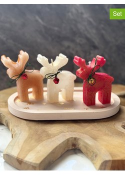 ABERTO DESIGN 4-częściowy zestaw w kolorze beżowo-kremowo-czerwonym ze sklepu Limango Polska w kategorii Świece i dyfuzory - zdjęcie 187617688