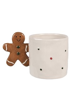 Clayre &amp; Eef Kubek w kolorze biało-jasnobrązowym - 325 ml ze sklepu Limango Polska w kategorii Dzbanki i zaparzacze - zdjęcie 187617718