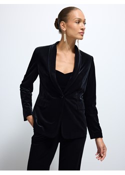 Mohito - Welurowa czarna marynarka - czarny ze sklepu Mohito w kategorii Marynarki damskie - zdjęcie 187618795