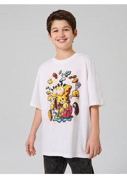 Sinsay - Bawełniana koszulka z nadrukiem SpongeBob SquarePants - biały ze sklepu Sinsay w kategorii T-shirty chłopięce - zdjęcie 187619559