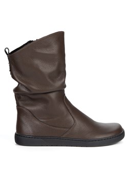 Buty Damskie botki BAREFOOT skórzane ocieplane Freja polskie brązowe lico ze sklepu butyolivier w kategorii Półbuty damskie - zdjęcie 187619615