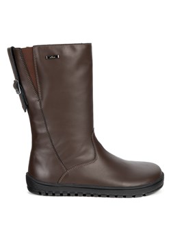 Kozaki barefoot Vivian skórzane do połowy łydki zimowa podeszwa zero drop brązowe licowe ze sklepu butyolivier w kategorii Botki - zdjęcie 187619636