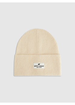 Damska czapka beanie 4F 4FRAW25ACAPF0725 - beżowa ze sklepu Sportstylestory.com w kategorii Czapki zimowe damskie - zdjęcie 187619708