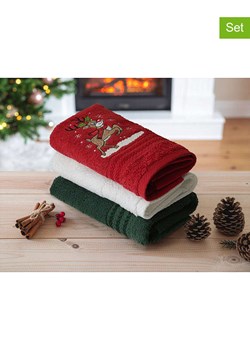 Colourful Cotton Ręczniki (3 szt.) w kolorze czerwono-zielonym do rąk ze sklepu Limango Polska w kategorii Ręczniki - zdjęcie 187620105