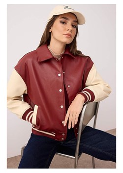 trendyol Kurtka w kolorze czerwono-beżowym ze skóry syntetycznej ze sklepu Limango Polska w kategorii Kurtki damskie - zdjęcie 187620236