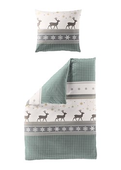 Bierbaum Komplet pościeli flanelowej w kolorze biało-miętowym ze sklepu Limango Polska w kategorii Pościele - zdjęcie 187620357