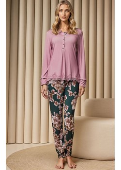 Długa piżama damska 3842 Regarde, Kolor róż pudrowy, Rozmiar S, Lormar ze sklepu Intymna w kategorii Piżamy damskie - zdjęcie 187621195