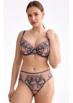 Biustonosz push-up Palmer B214, Kolor niebiesko-beżowy, Rozmiar 65E, Ewa Bien ze sklepu Intymna w kategorii Biustonosze - zdjęcie 187621438