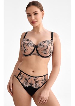 Biustonosz miękki soft beżowo-czarny Salma B161, Kolor beżowo-czarny, Rozmiar 65E, Ewa Bien ze sklepu Intymna w kategorii Biustonosze - zdjęcie 187621447