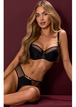 Biustonosz usztywniany z ozdobnym łańcuszkiem Gold Rush, Kolor czarny, Rozmiar 65D, Róża ze sklepu Intymna w kategorii Biustonosze - zdjęcie 187621648