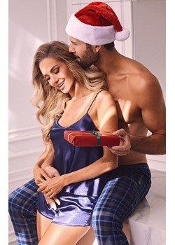 Piżama satynowa damska granatowa Karen, Kolor granatowy, Rozmiar XS, DKaren ze sklepu Intymna w kategorii Piżamy damskie - zdjęcie 187621656