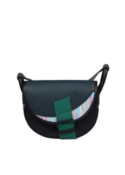 czarna z zielonym językiem damska torebka listonoszka skórzana na r ze sklepu Słoń Torbalski w kategorii Listonoszki - zdjęcie 187623149