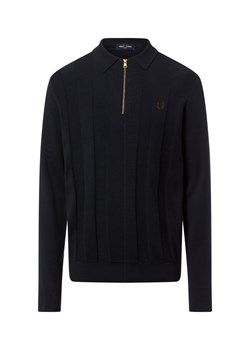 Fred Perry Męski sweter z dzianiny Mężczyźni Bawełna granatowy w paski ze sklepu vangraaf w kategorii Swetry męskie - zdjęcie 187623205