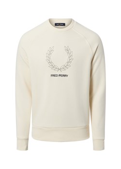 Fred Perry Bluza męska Mężczyźni Bawełna écru jednolity ze sklepu vangraaf w kategorii Bluzy męskie - zdjęcie 187623206