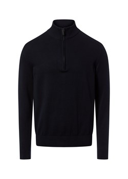 Nils Sundström Troyer męski Mężczyźni Bawełna granatowy jednolity ze sklepu vangraaf w kategorii Swetry męskie - zdjęcie 187623207