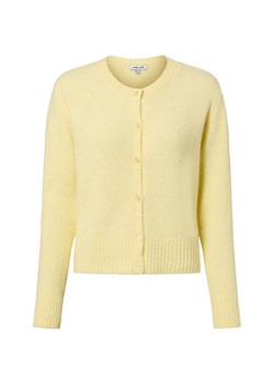 More & More Kardigan damski z zawartością wełny Kobiety Sztuczne włókno cytrynowy jednolity ze sklepu vangraaf w kategorii Swetry damskie - zdjęcie 187623217