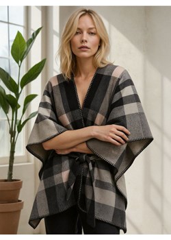 Sinsay - Ponczo w kratę - wielobarwny ze sklepu Sinsay w kategorii Poncza - zdjęcie 187623568