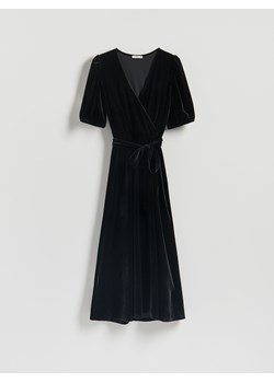 Reserved - Welurowa sukienka midi - czarny ze sklepu Reserved w kategorii Sukienki - zdjęcie 187625337