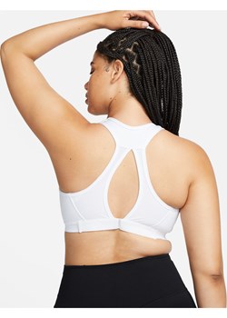Damski regulowany stanik sportowy z miękkimi miseczkami Nike Swoosh High Support - Biel ze sklepu Nike poland w kategorii Biustonosze - zdjęcie 187625808