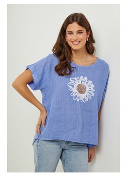Lin Passion Lniana koszulka w kolorze niebieskim ze sklepu Limango Polska w kategorii Bluzki damskie - zdjęcie 187627118