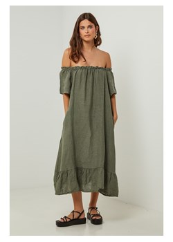 Lin Passion Lniana sukienka w kolorze zielonym ze sklepu Limango Polska w kategorii Sukienki - zdjęcie 187627128