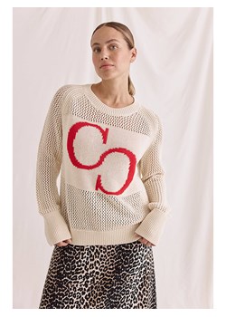 Cotton Candy Sweter &quot;Daliah&quot; w kolorze beżowo-czerwonym ze sklepu Limango Polska w kategorii Swetry damskie - zdjęcie 187629188