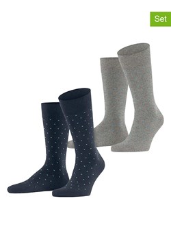 ESPRIT Skarpety (2 pary) "Fine Dot" w kolorze granatowo-szarym ze sklepu Limango Polska w kategorii Skarpetki męskie - zdjęcie 187629576