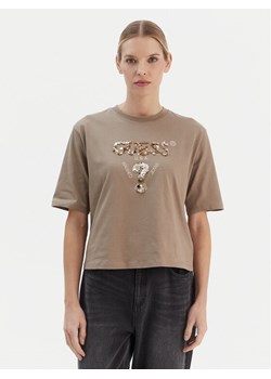 Guess T-Shirt V4YI06 I3Z14 Beżowy Regular Fit ze sklepu MODIVO w kategorii Bluzki damskie - zdjęcie 187630156